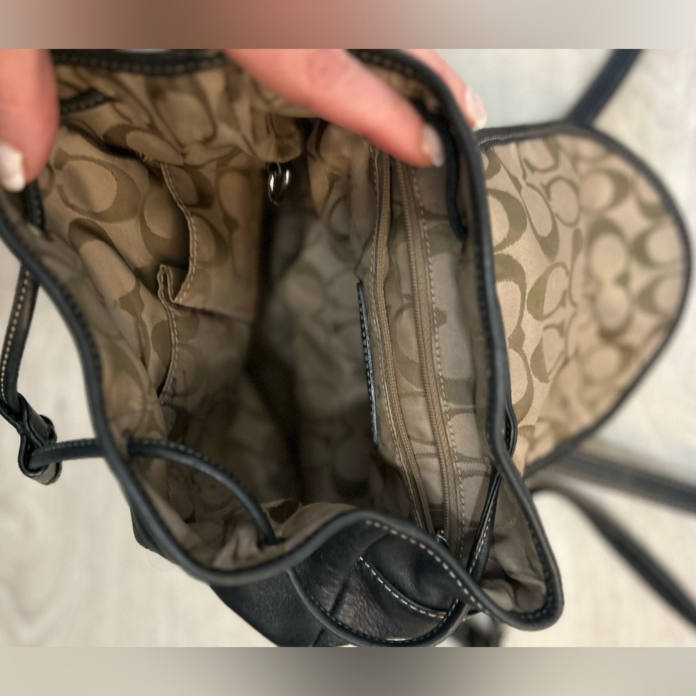 Coach Black Leather Mini-Backpack - image 3